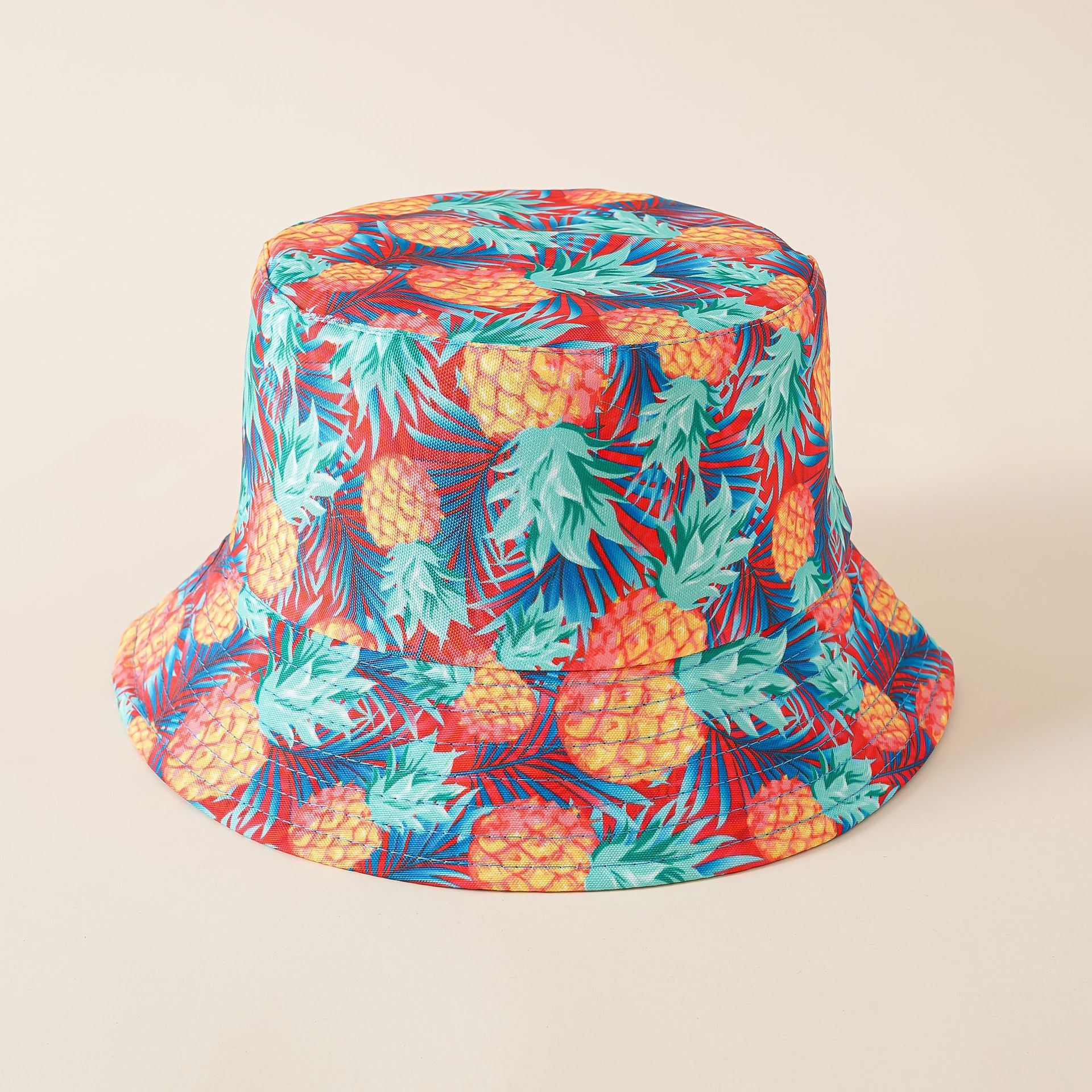 Fisherman hat men ins trend spring and summer beach hat tropical style banana leaf floral print sun hat women Doba